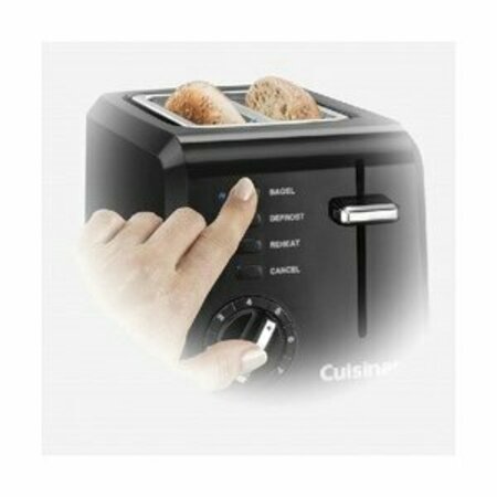 CUISINART Compact Toaster, 2-Slice, 7, Button, Dial, Lever Control, Plastic, Black CPT-122BKC